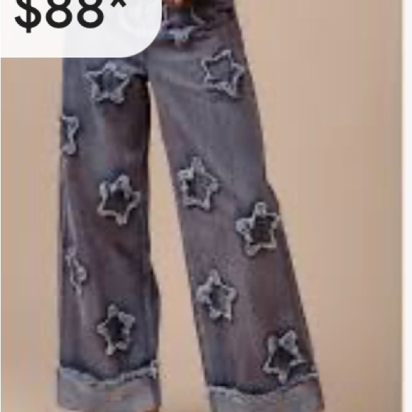 BiBi Women's Denim Star Embellished Flare Jeans - Picture 2 of 4